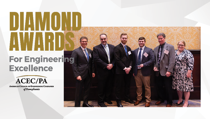 Pennoni award winner, PennDOT project, Pennoni engineering, Pennoni engineering award, Pennoni team wins award, ACEC PA Diamond Award